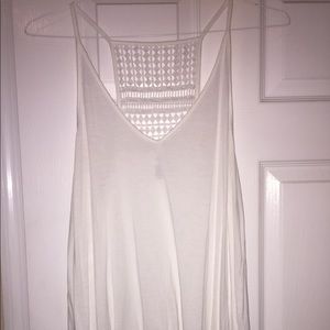 White embellished back tank